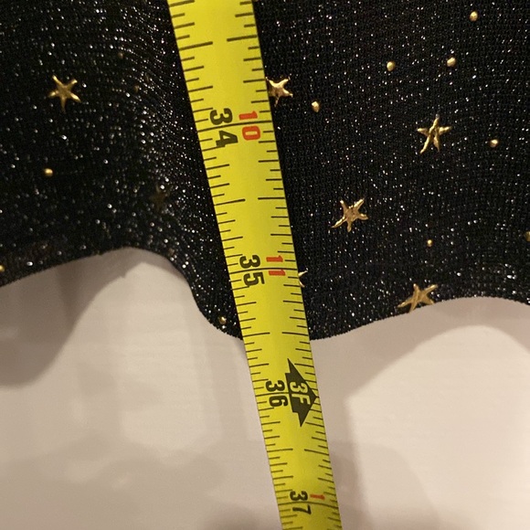FRANCESCA’S - NWT - dress: black lined semi-sheer metallic mesh l/s w stars - XL - Picture 7 of 16